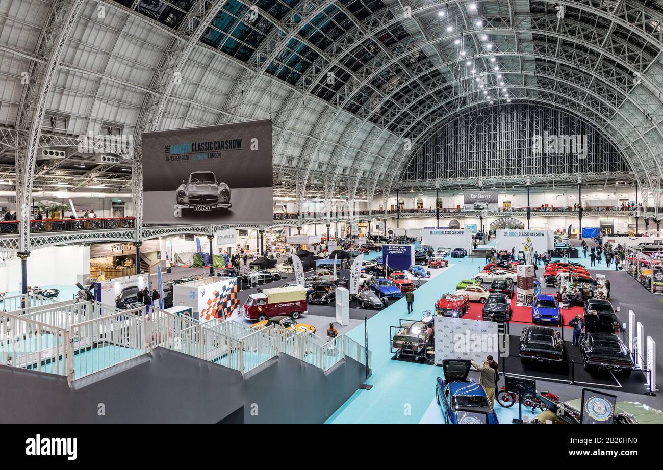 Classic Car Show Bei Olympia London 2020 Stockfoto