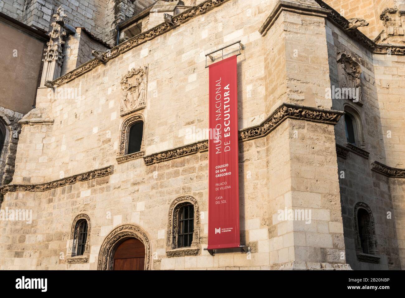 Valladolid, Spanien. Das Colegio de San Gregorio (St. Gregory School), Sitz des nationalen Museums für Bildhauerei Stockfoto