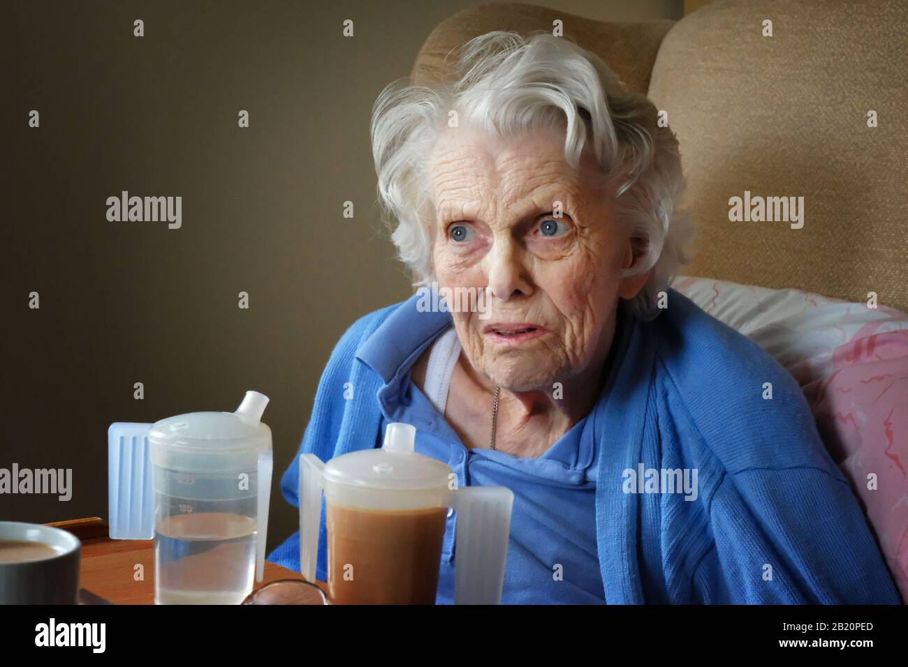 Porträt einer alten, an Demenz leidenden Dame - John Gollop Stockfoto