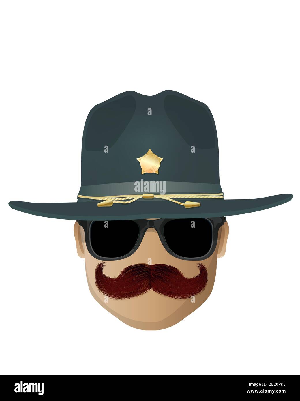 Polizeisprecher Avatar über weißem Hintergrund Stock Vektor