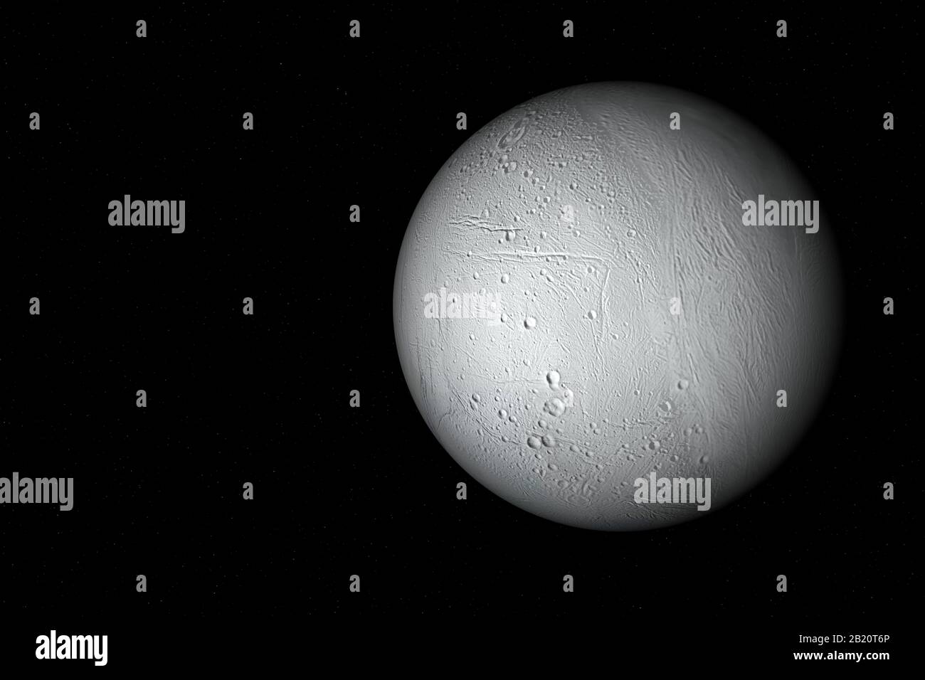 Enceladus, einer der Saturnmonde. Stockfoto
