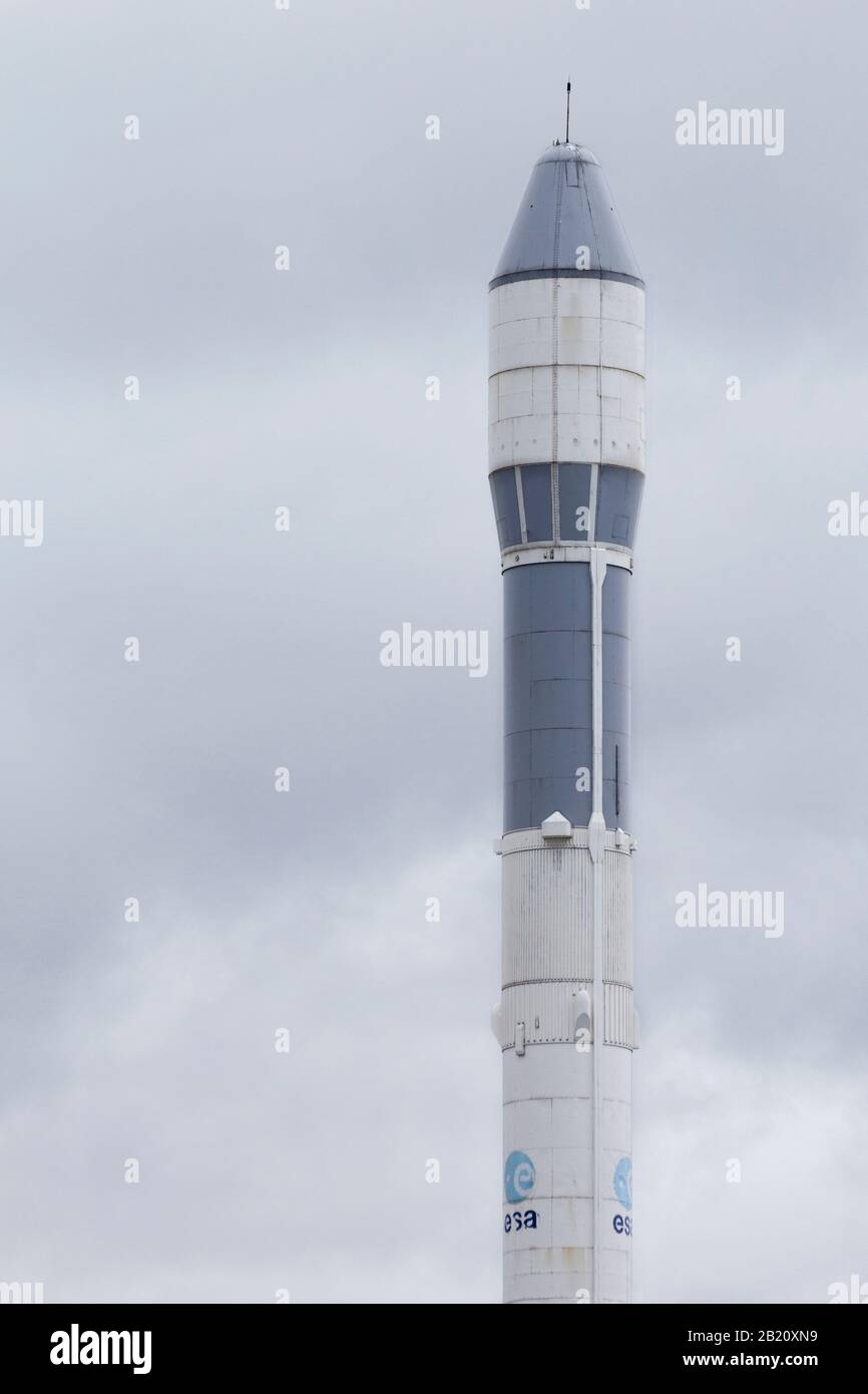Le Bourget, Frankreich - 29. September 2019: Ariane 4 war ein entbehrliches Startsystem, das vom Centre national d'études spatiales (CNES) entworfen wurde. Stockfoto