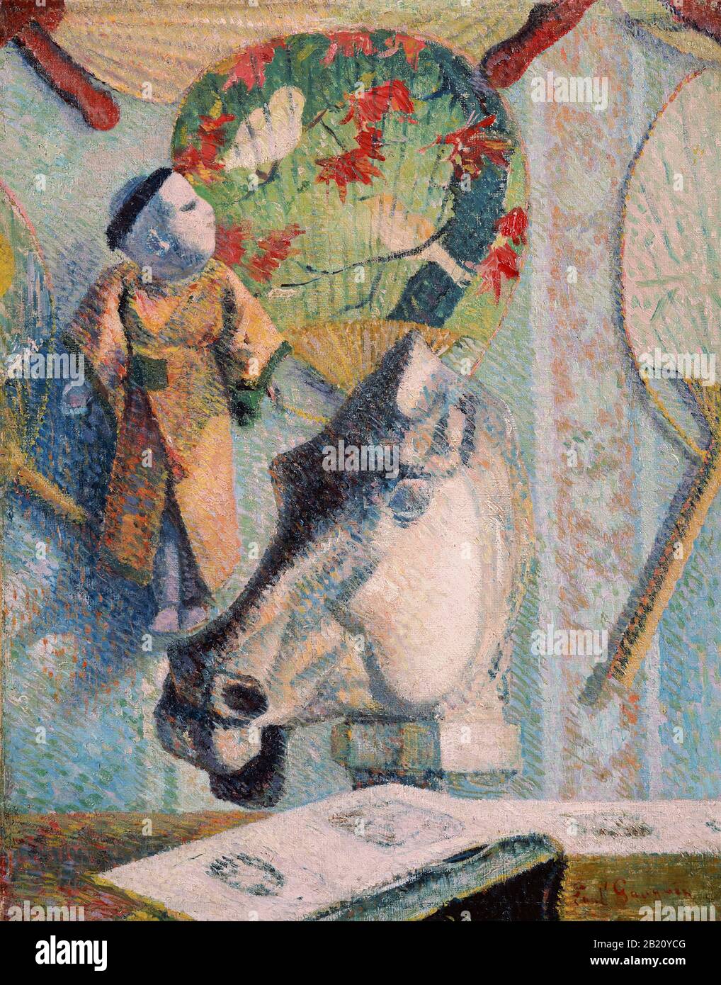 Stillleben mit Pferdekopf (Nature morte la tte de cheval) (im Jahr 1886) Gemälde des 19. Jahrhunderts von Paul Gauguin - Sehr hohe Auflösung und Qualitätsbild Stockfoto