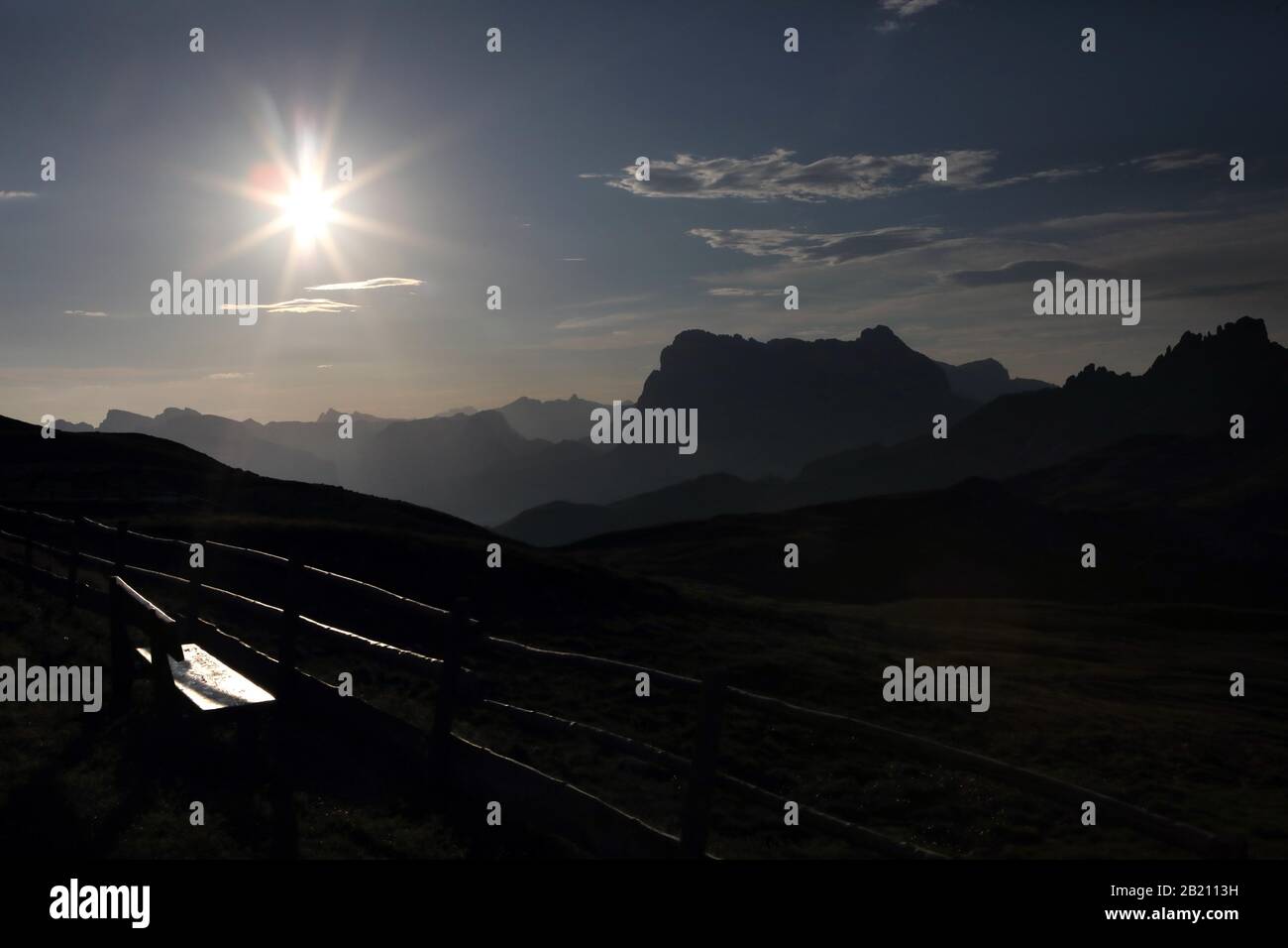 Dreamfafter Sonnenaufgang am Schlernhaus, Sciliar, in den südtirolischen Doldern, in Südtirol, Italien Stockfoto