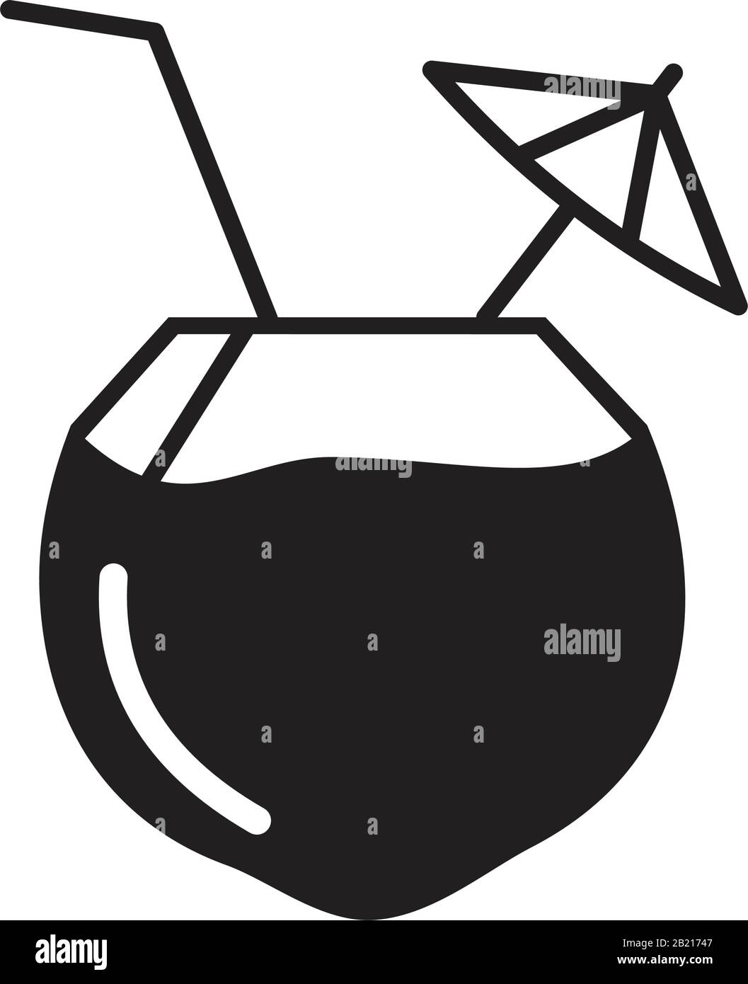 Frische Kokosnussicon Vorlage schwarz Farbe editierbar. Frische Kokosnusssymbol Symbol Flache Vektorgrafiken für Grafik- und Webdesign. Stock Vektor