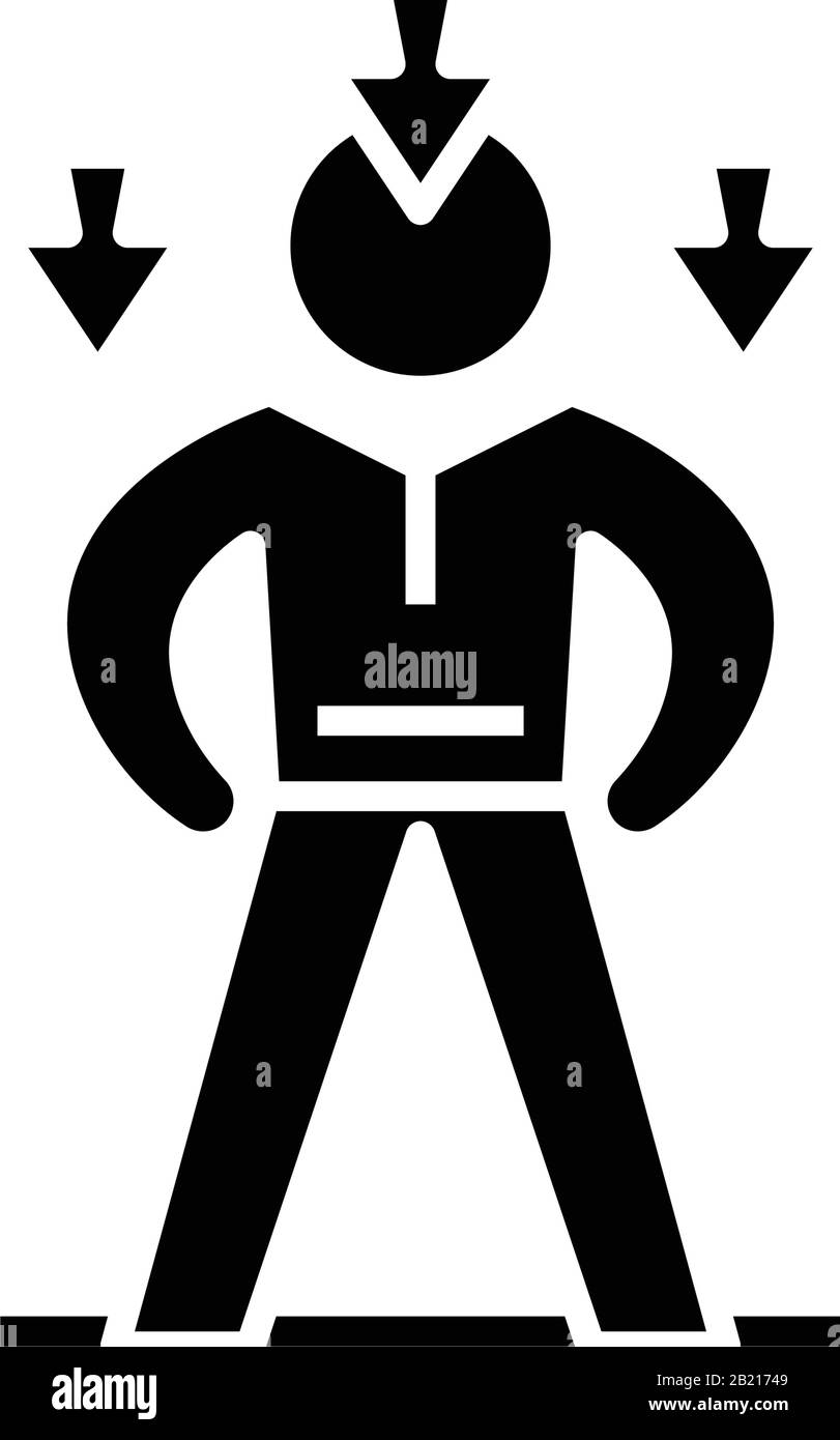 Abnehmendes potenzielles schwarzes Symbol, Konzeptabbildung, Vektor-Flachsymbol, Glyph-Zeichen. Stock Vektor