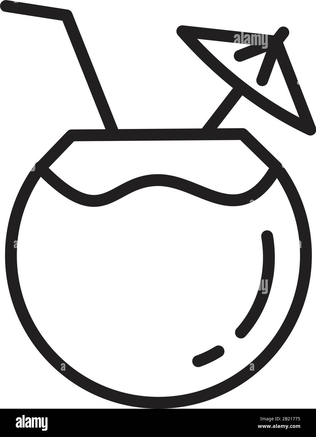 Frische Kokosnussicon Vorlage schwarz Farbe editierbar. Frische Kokosnusssymbol Symbol Flache Vektorgrafiken für Grafik- und Webdesign. Stock Vektor