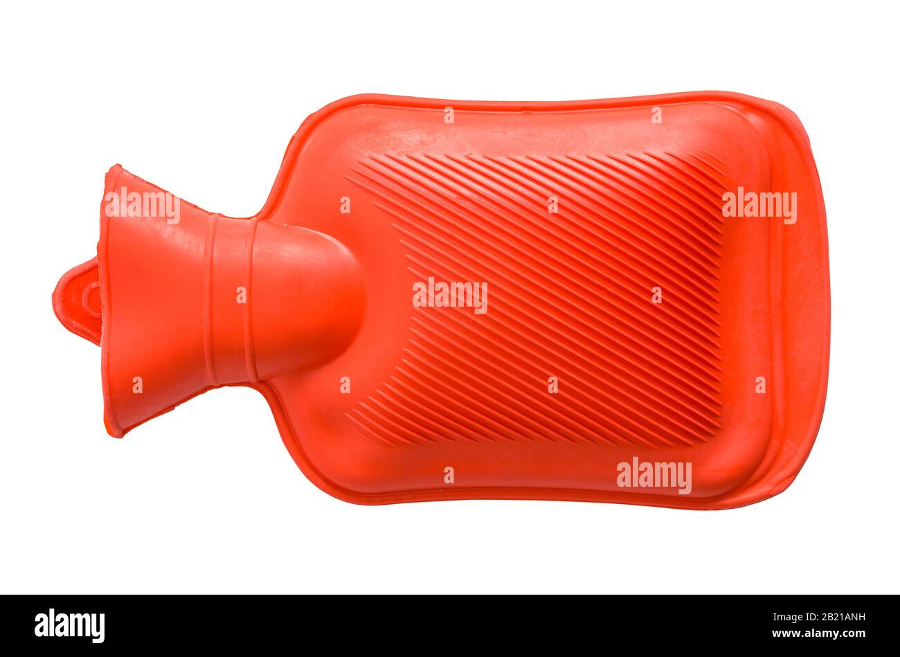 Rote Gummitasche aus heißem Wasser, Isoliert auf weißem Hintergrund. Stockfoto