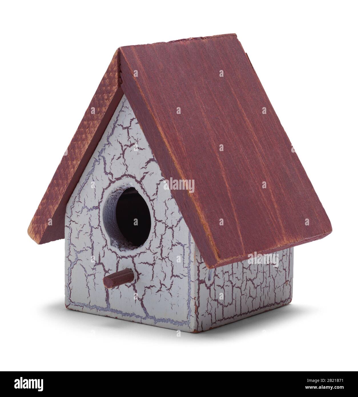Small Bird House Isoliert auf weißem Hintergrund. Stockfoto