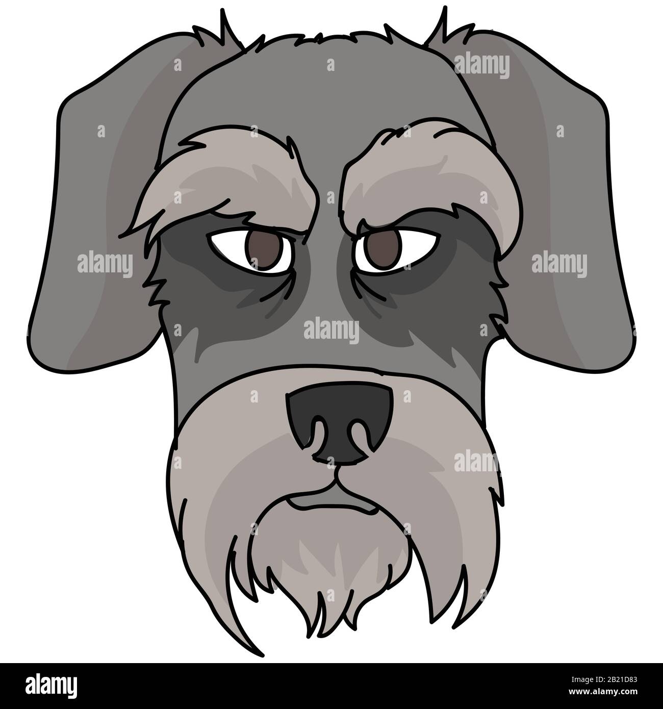 Susser Cartoon Schnauzer Hund Gesicht Vektor Clipart Stammbaum Zwinger Doggie Welpen Rasse Fur Hundefreunde Reinrassige Haus Terrier Fur Haustierzimmer Stock Vektorgrafik Alamy