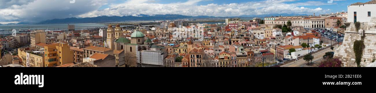 Panoramablick auf Cagliari, Insel Sardinien. Italien Stockfoto