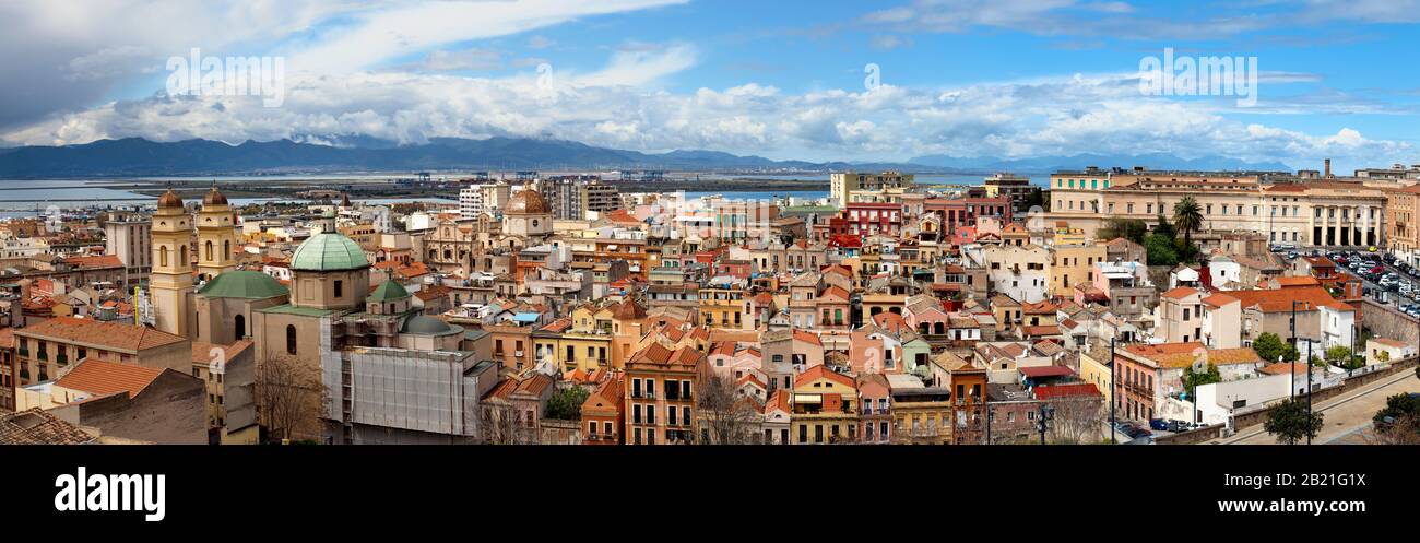 Panoramablick auf Cagliari, Insel Sardinien. Italien Stockfoto