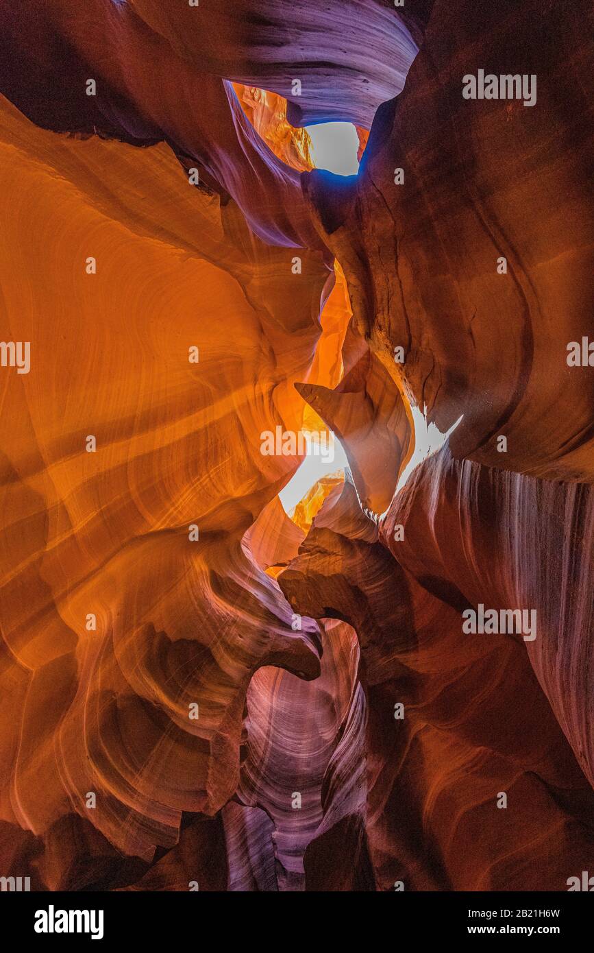 Fantastischer Blick auf Antelope Canyon Arizona United States. Stockfoto