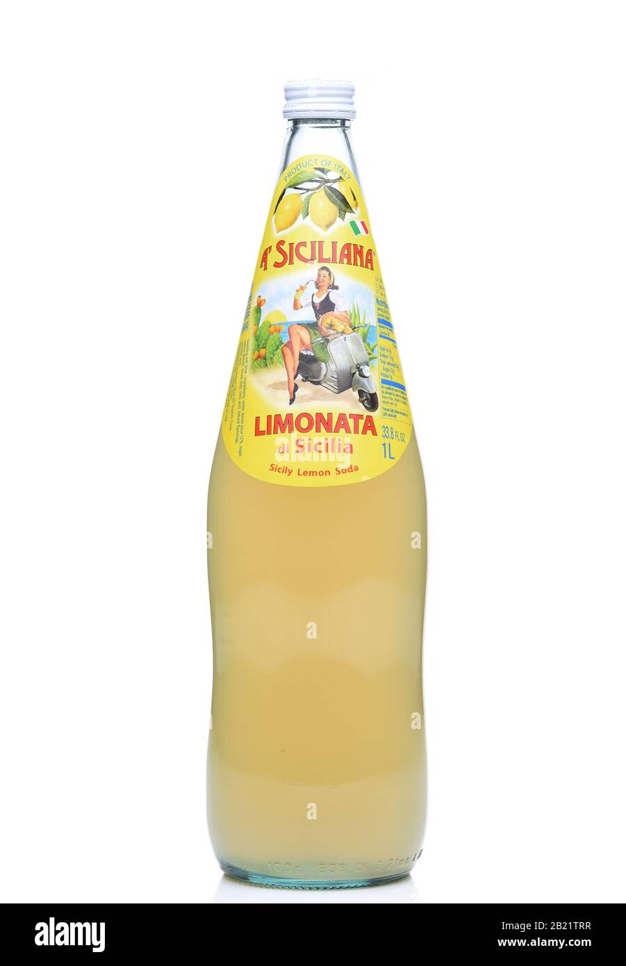 Irvine, KALIFORNIEN - DEC 4, 2018: Flasche EINER Siciliana Limonata. Eine kohlensäurehaltige Zitronensoda aus Italien. Stockfoto