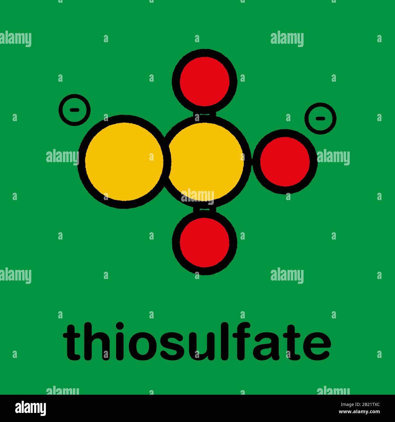 Thiosulfate Anion chemische Struktur, Abbildung Stockfotografie Alamy