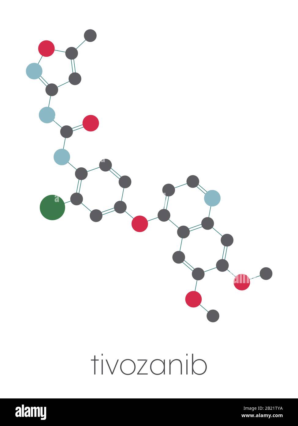 Tivozanib Krebsmedikamentöse Molekül, Illustration Stockfoto