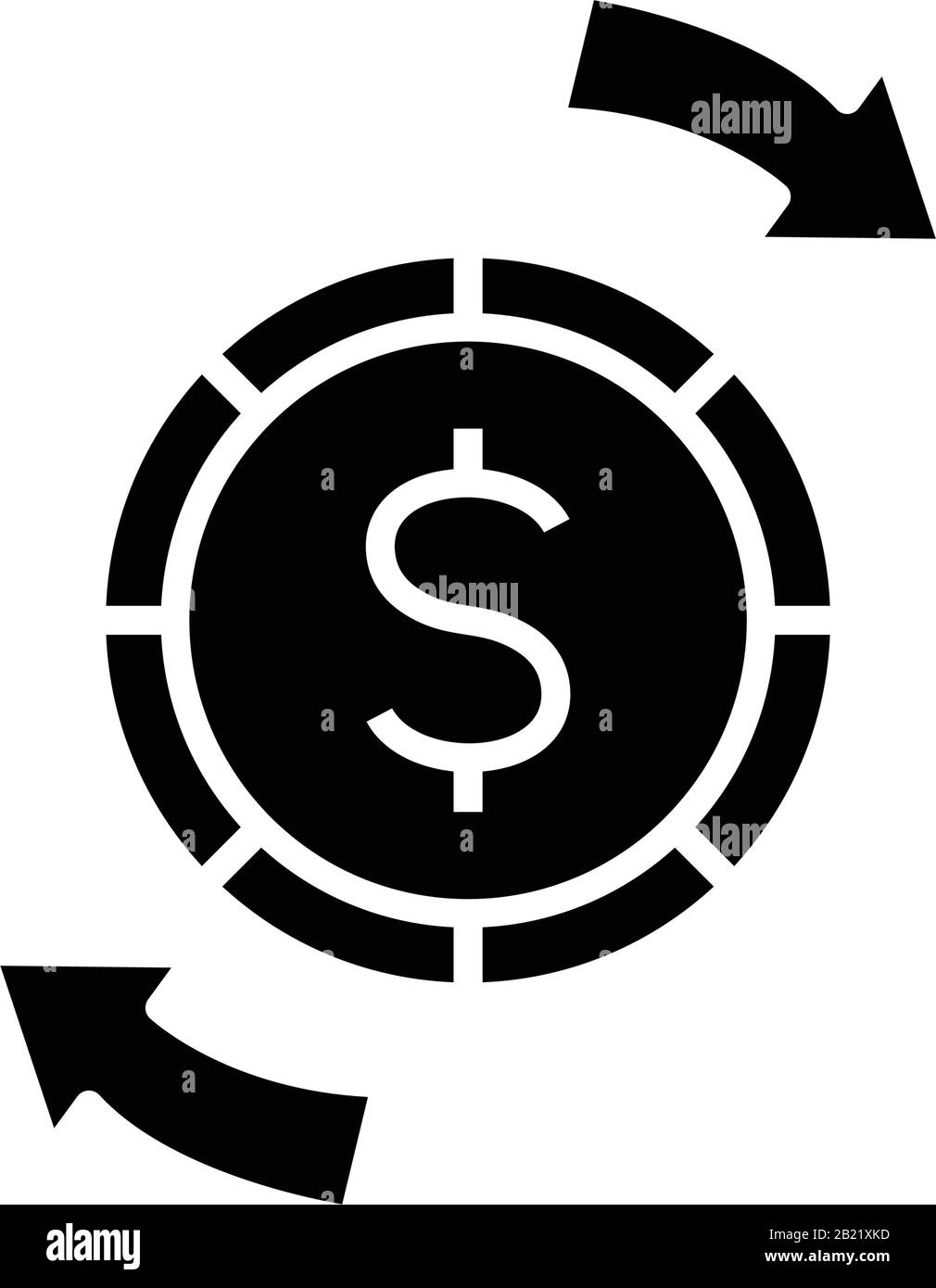 Schwarzes Symbol austauschen, Konzeptabbildung, Vektor-Flachsymbol, Glyph-Zeichen. Stock Vektor