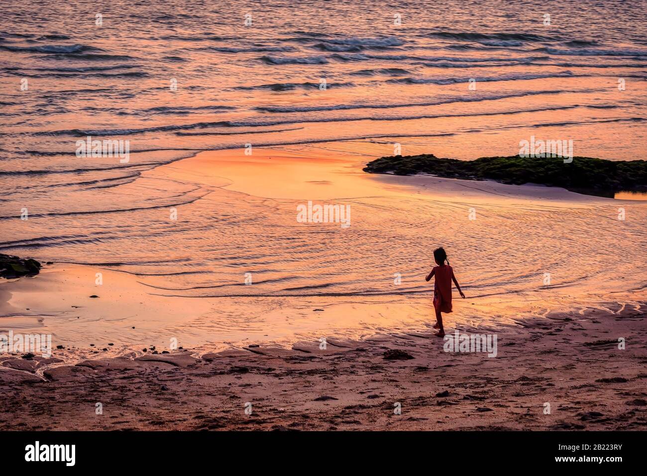 Sonnenuntergang am Dongtan Beach, Pattaya, Thailand Stockfoto