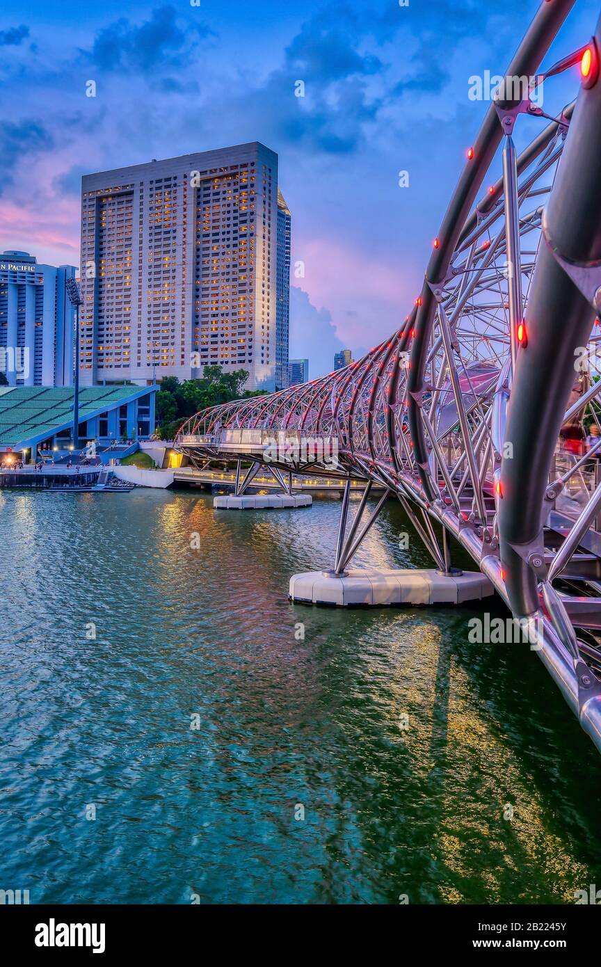 Marina Bay Sands Gebiet Stadterneuerung im Hafen von Singapur Stockfoto