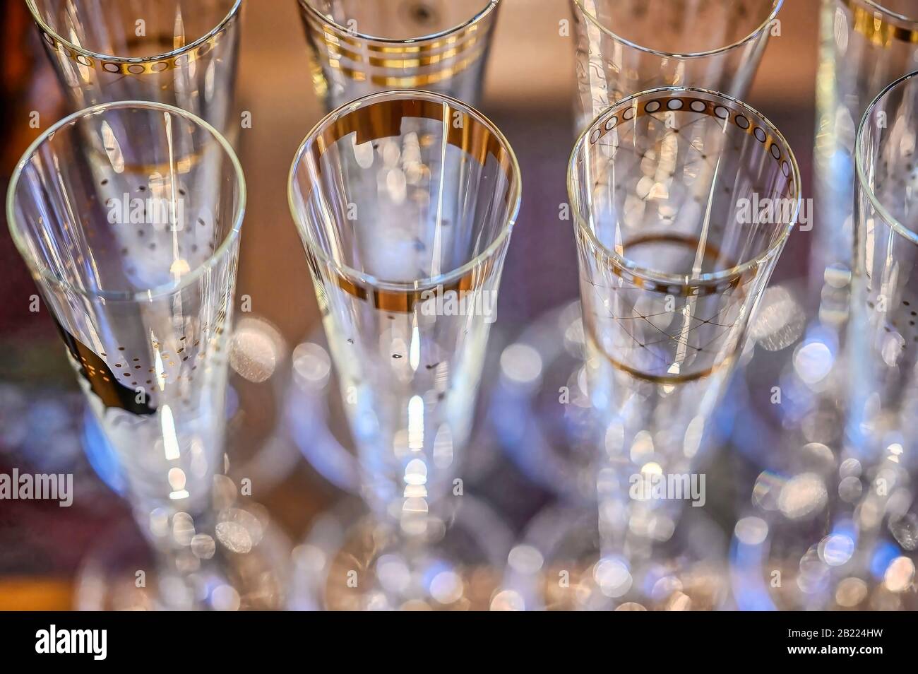 Champagnergläser für eine Feier Stockfoto