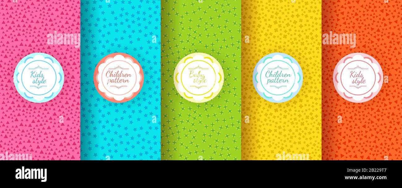 Kinder bunte nahtlose Muster. Cute Baby Design. Stock Vektor