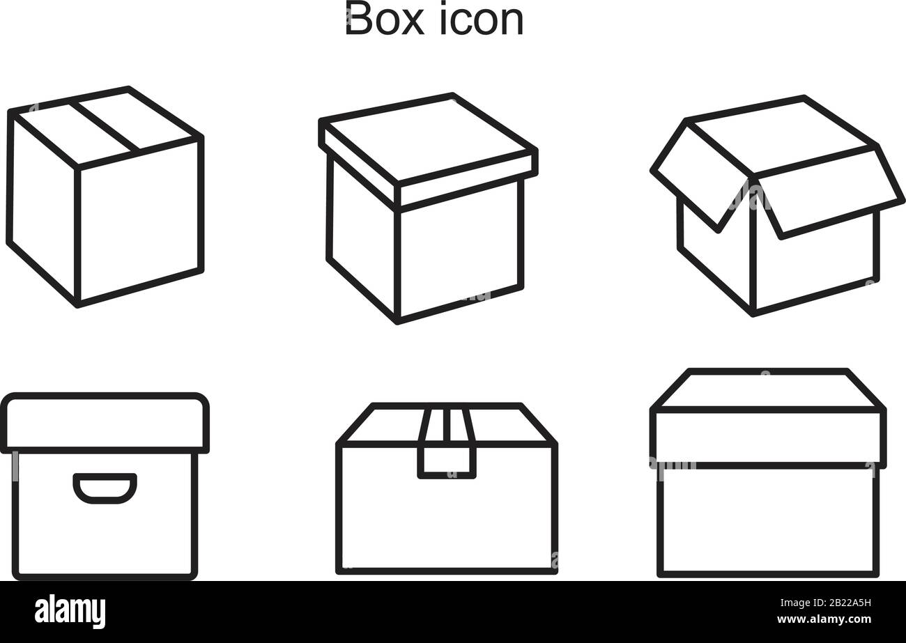 Box Icon Template schwarz Farbe editierbar. Box-Symbol Symbol Flat Vector Illustration für Grafik- und Webdesign. Stock Vektor