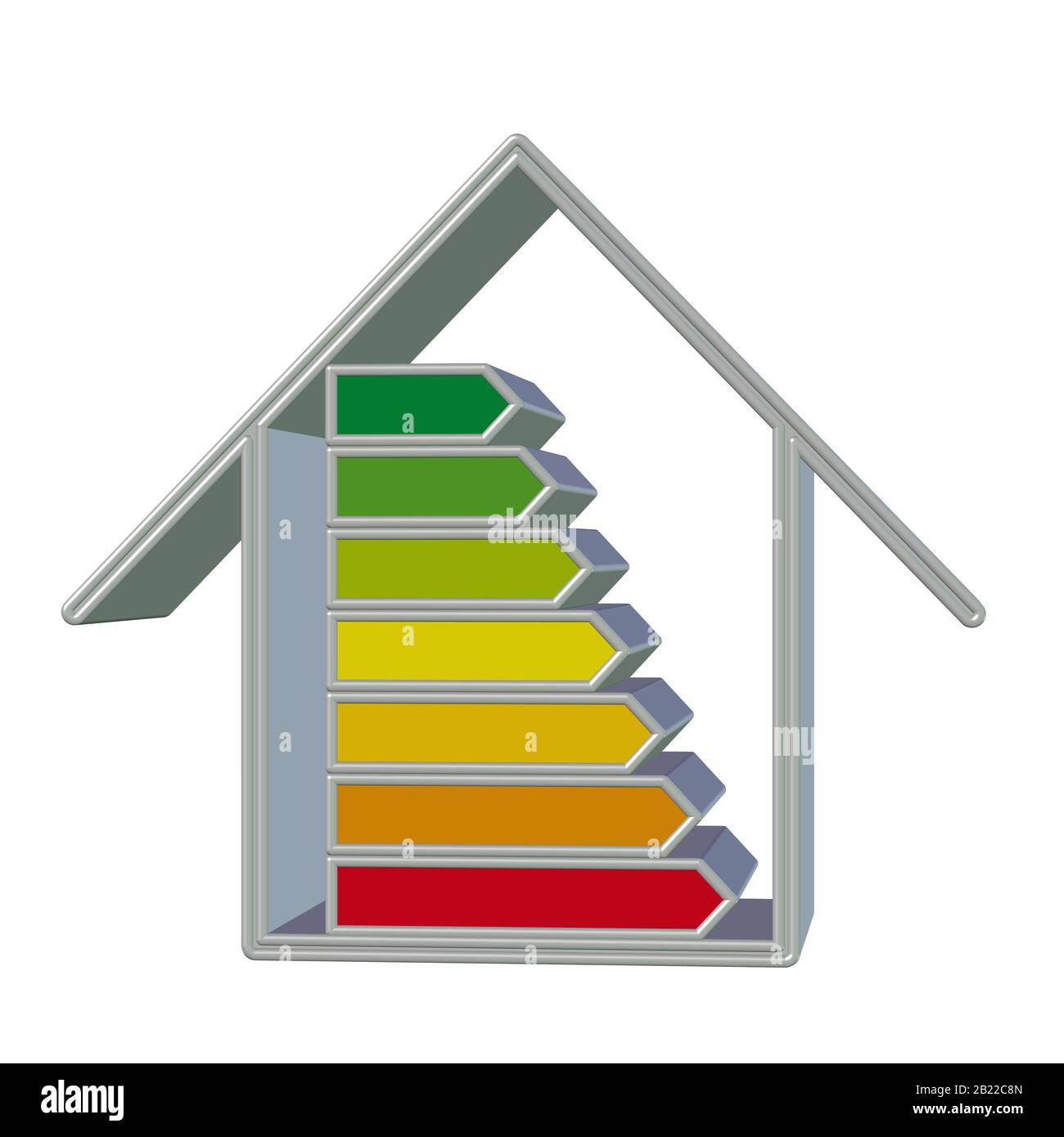 Energiesparhaus, symbolische Darstellung, 3D-Darstellung Stockfoto