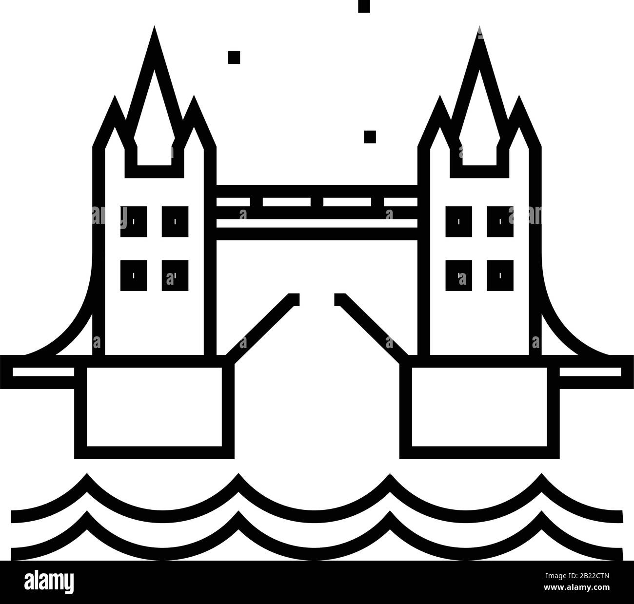 London Bridge Line Icon, Concept Sign, Outline Vector Illustration, Linear Symbol. Stock Vektor