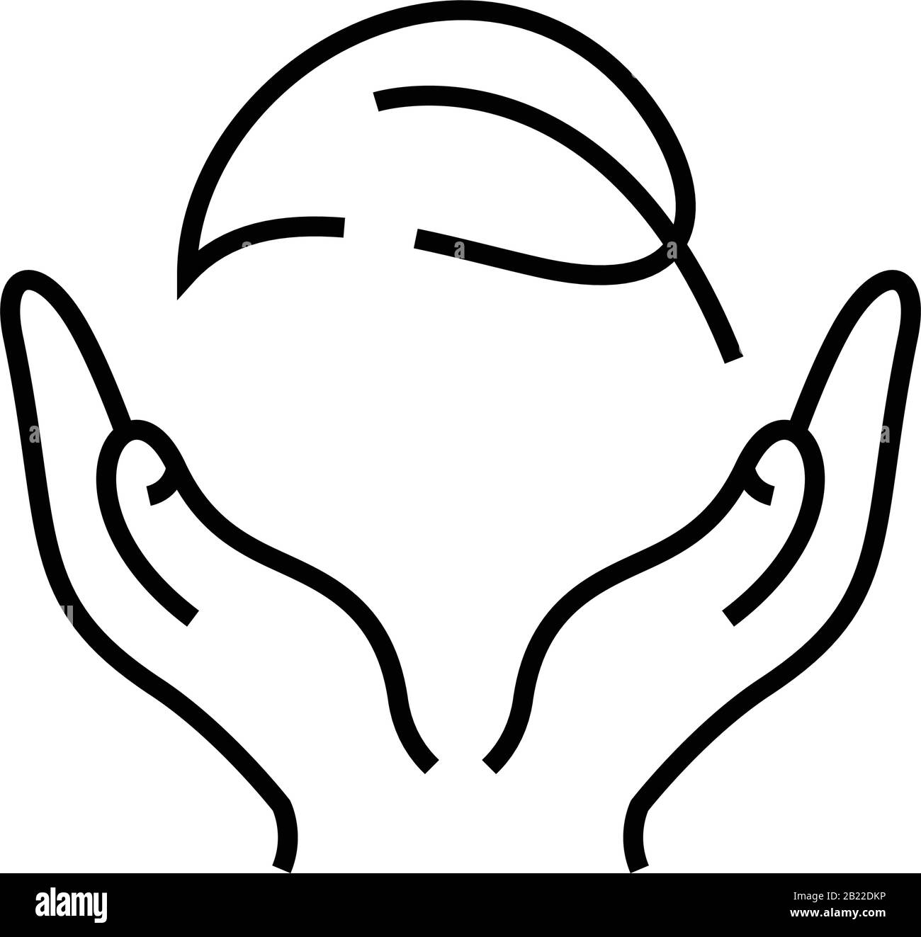 Naturfreundliches Liniensymbol, Konzeptzeichen, Konturvektorabbildung, lineares Symbol. Stock Vektor