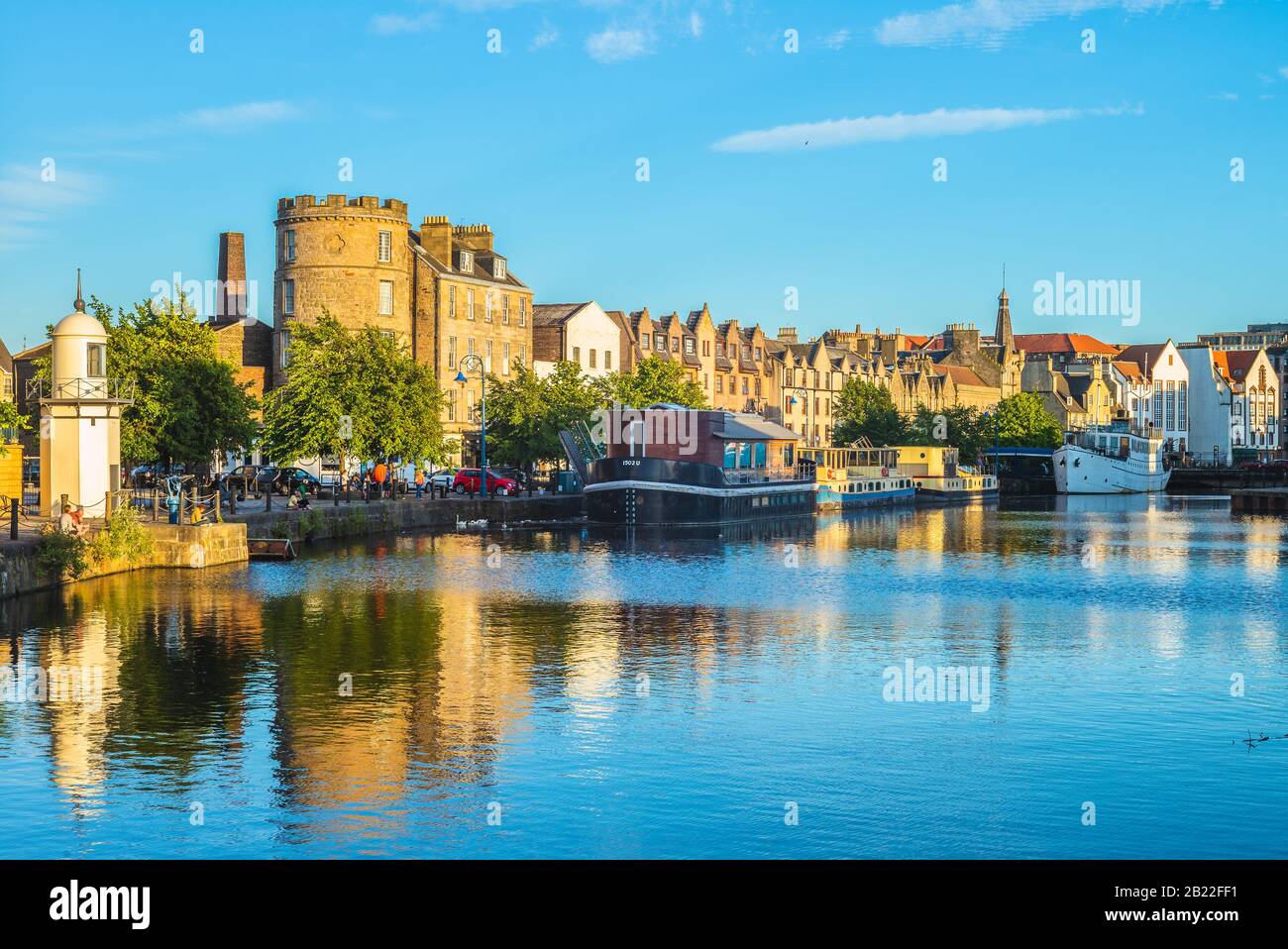Das Ufer des Wassers von leith, edinburgh, Großbritannien Stockfoto