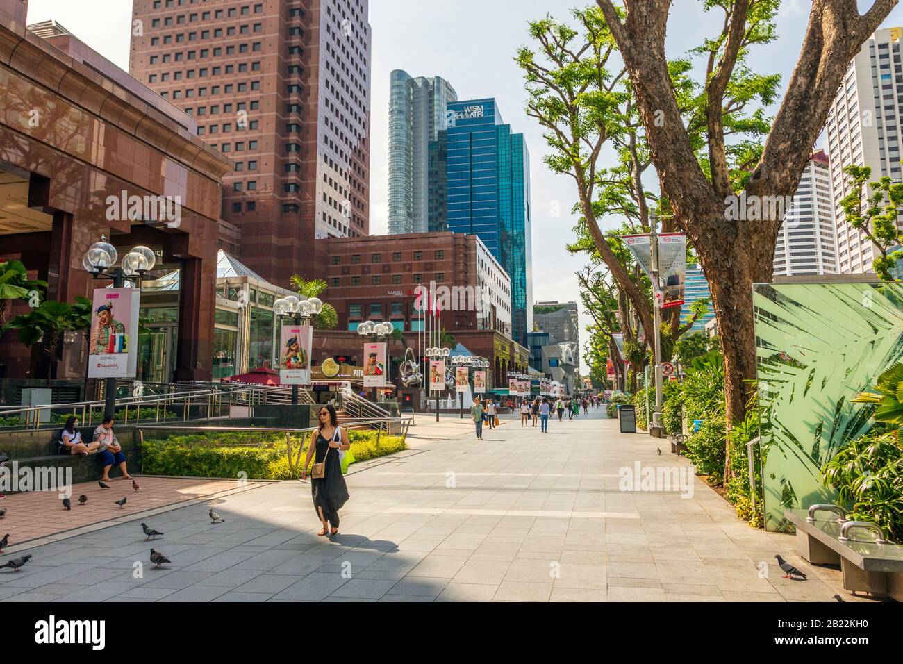 Orchard Road, Singapur, berühmt für seine Haupteinkaufsstraße in Singapur mit den meisten Designern und teuren Markengeschäften. Singapur, Asien Stockfoto