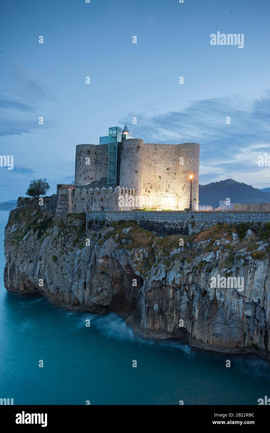 Castro Urdiales Leuchtturm. Kantabrien, Spanien Stockfoto