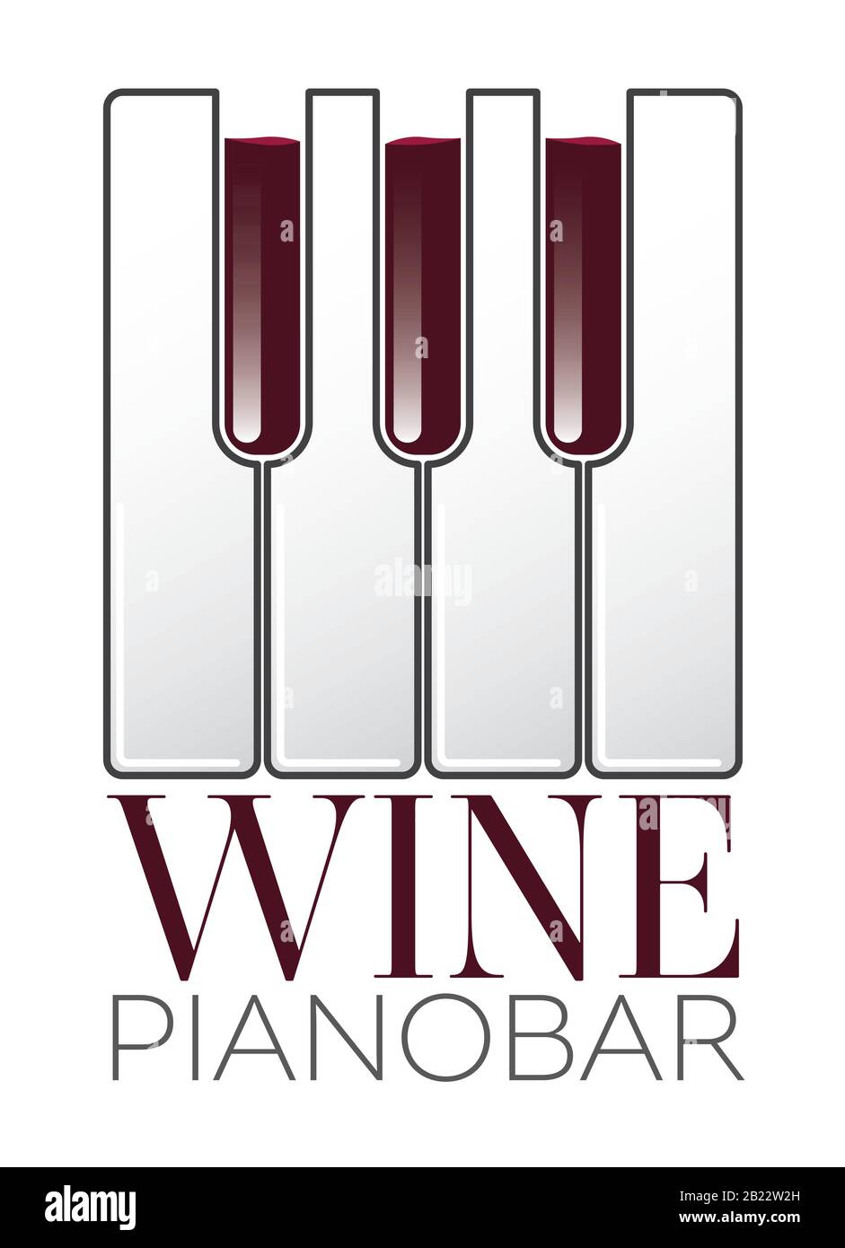 Logo "Wine Piano Bar Concept" Stock Vektor