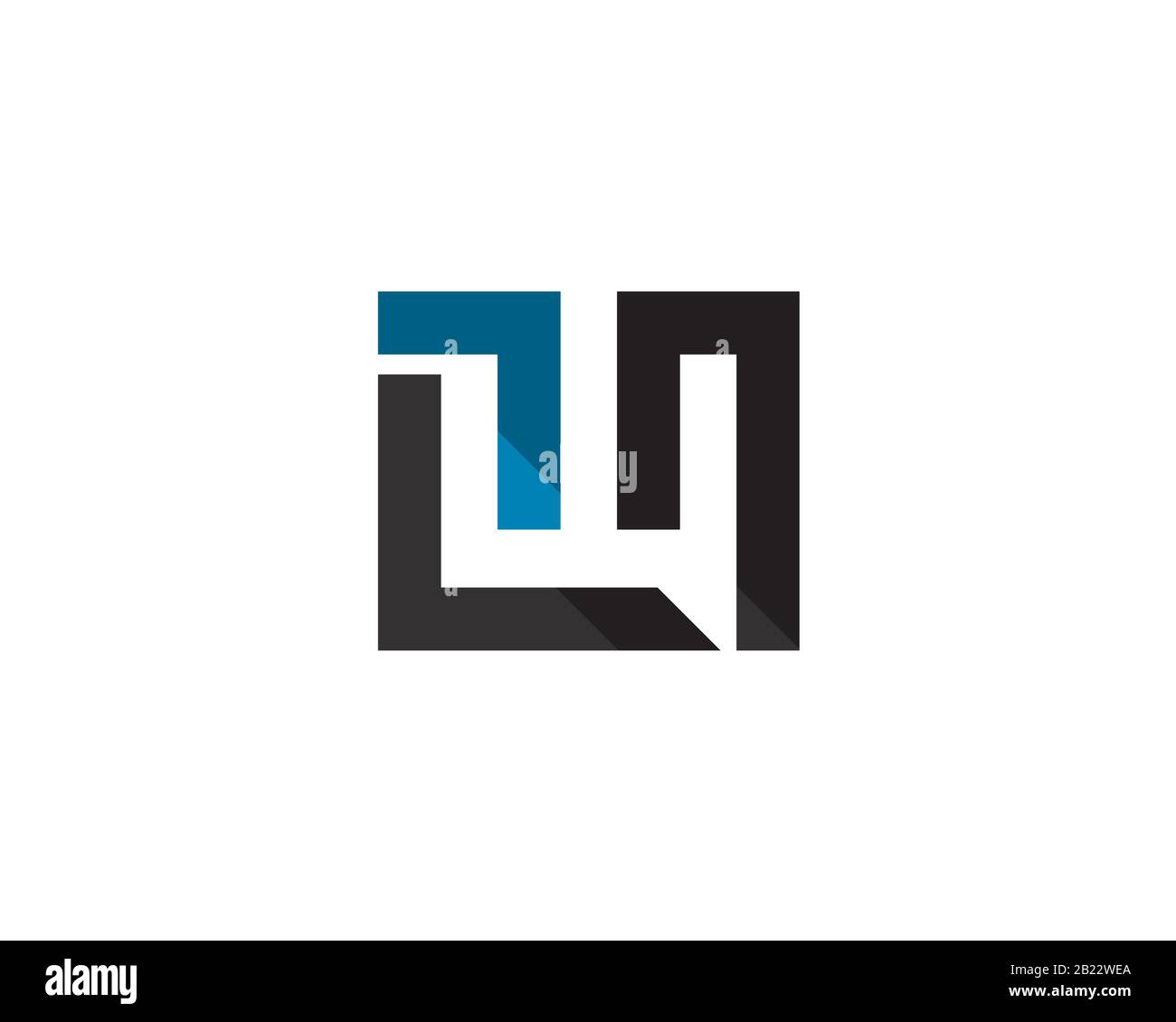 monogramm Anagramm Lettermark Logo des Buchstabens L M W C Stock Vektor