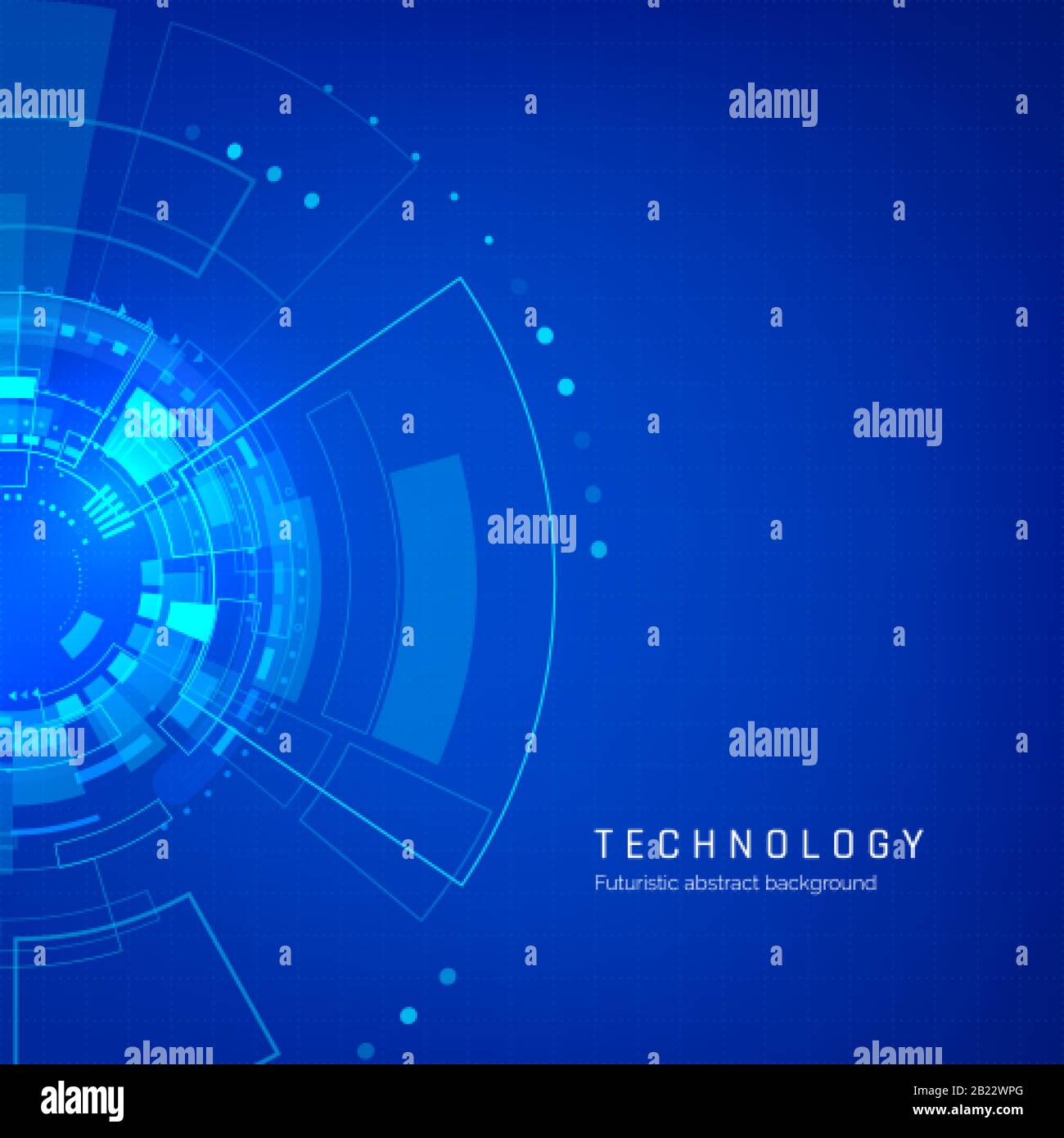 Kreisen Sie den blauen Hintergrund der abstrakten Technologie ein. Hintergrund des SCI FI Cyberspace. Futuristisches Innovationskonzept. Vektorgrafiken Stock Vektor