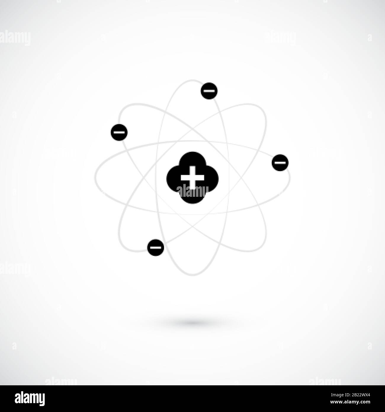Atom einfach Symbol. Struktur des Atoms. Vektordarstellung Stock Vektor