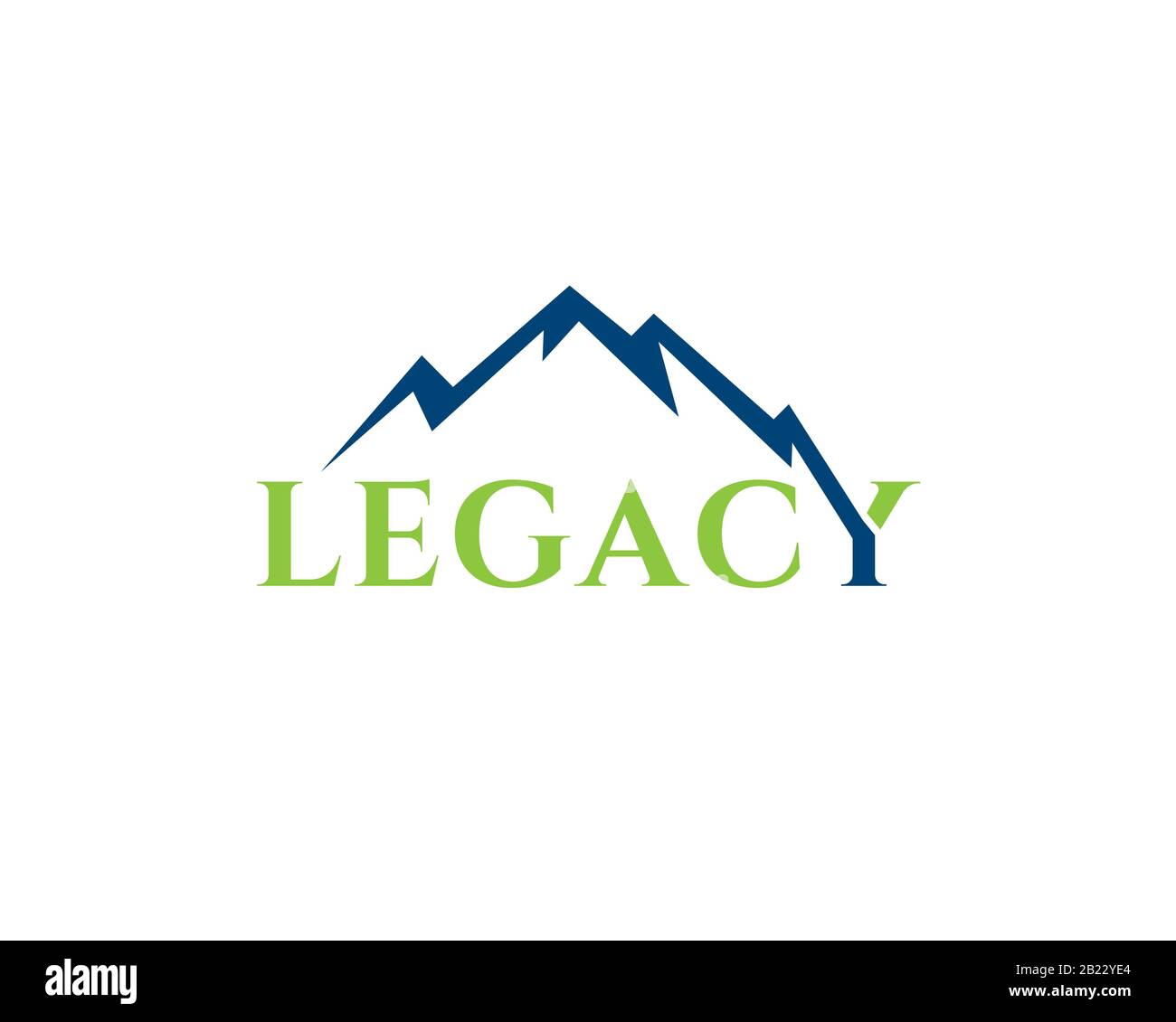 Legacy Wortmarke Logo mit Berg als Hintergrund Stock Vektor