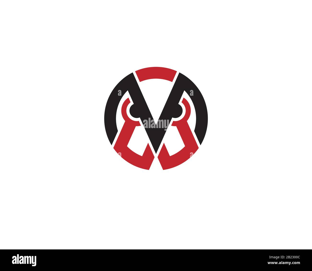 monogramm Anagramm Lettermark Logo des Buchstabens m w o 0 Vogelkopf mit Auge Stock Vektor