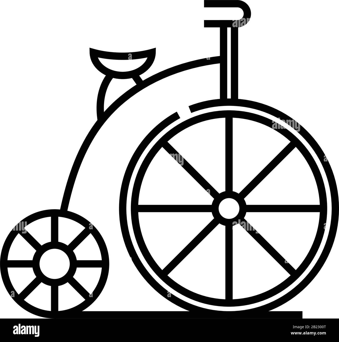 Symbol für die Monokycle Bike Line, Konzeptschild, Konturvektorabbildung, lineares Symbol. Stock Vektor