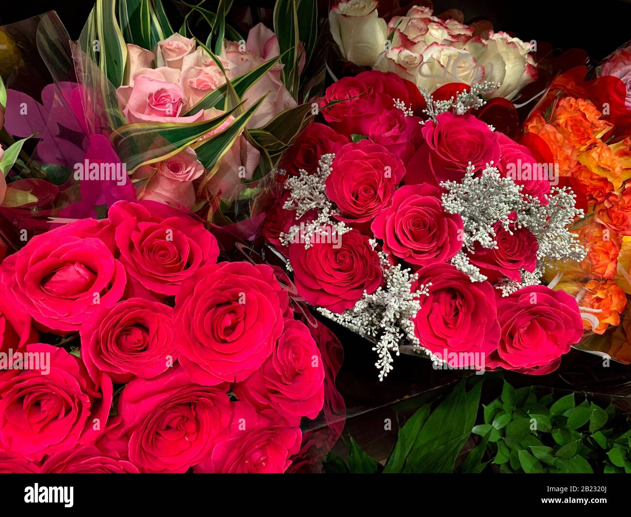 Bunte Blumenaufnahmen im Geschäft, Panama, Mittelamerika Stockfoto