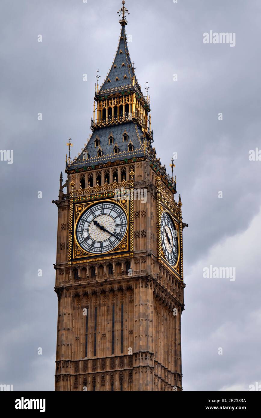 Der Elizabeth Tower (Big Ben) Palace of Westminster, London, Großbritannien Stockfoto