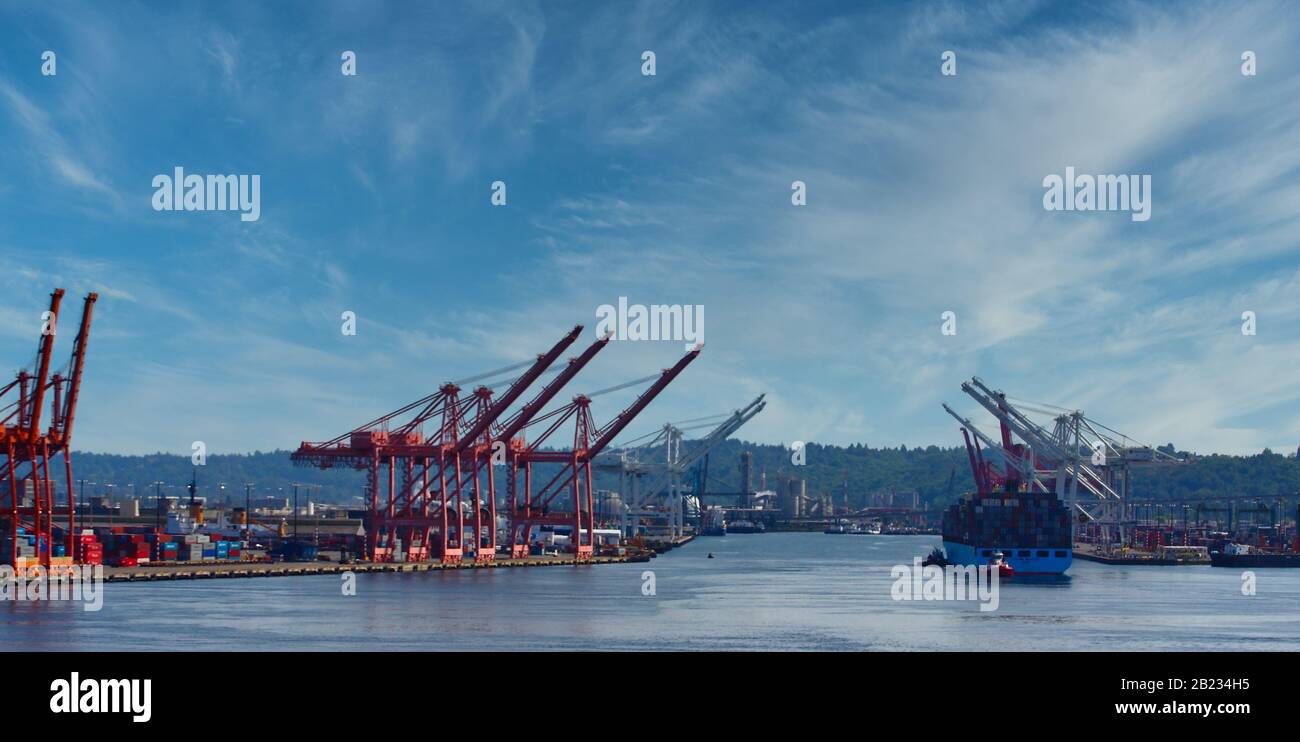 Industrieversand im Hafen von Seattle Stockfoto