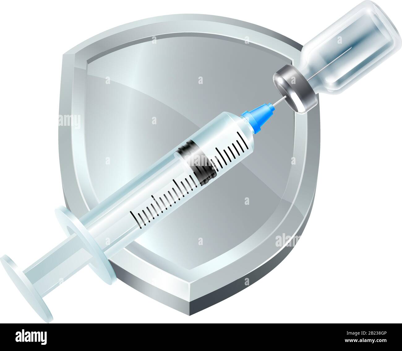 Impfstoffinjektion - Medizinischer Immunisierungsschutz Stock Vektor