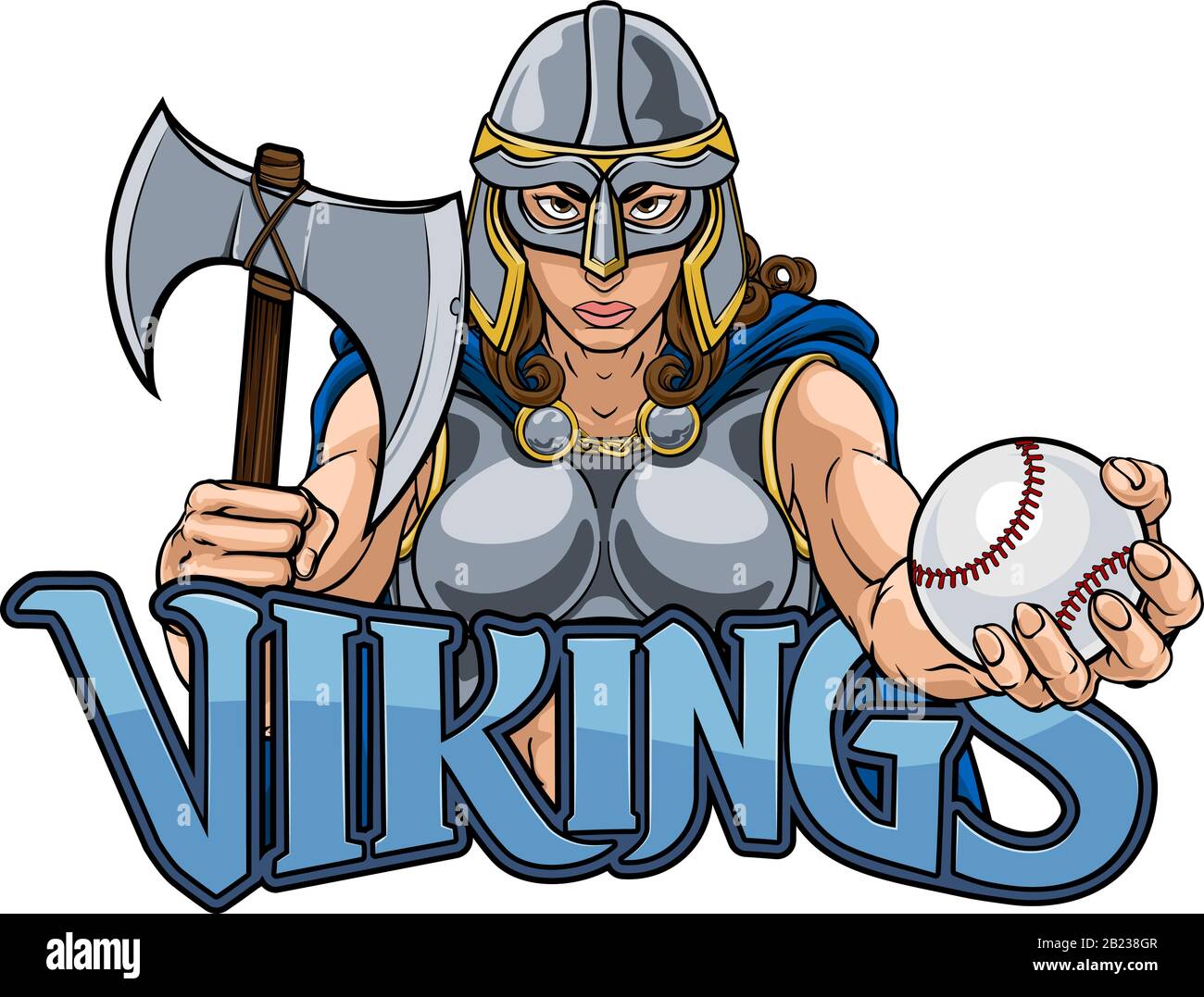 Viking Software keltischen Ritter Baseball Kriegerin Stock Vektor
