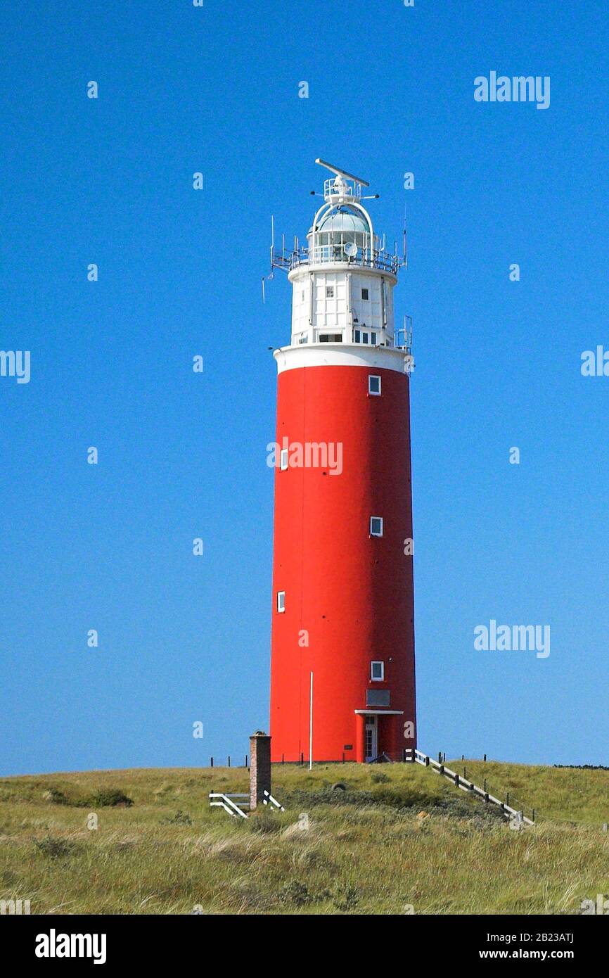 Europa, Niederlande, Holland, Insel Texel, Roter Leuchtturm, Westfriesische Inseln, West-Friesland, Stockfoto