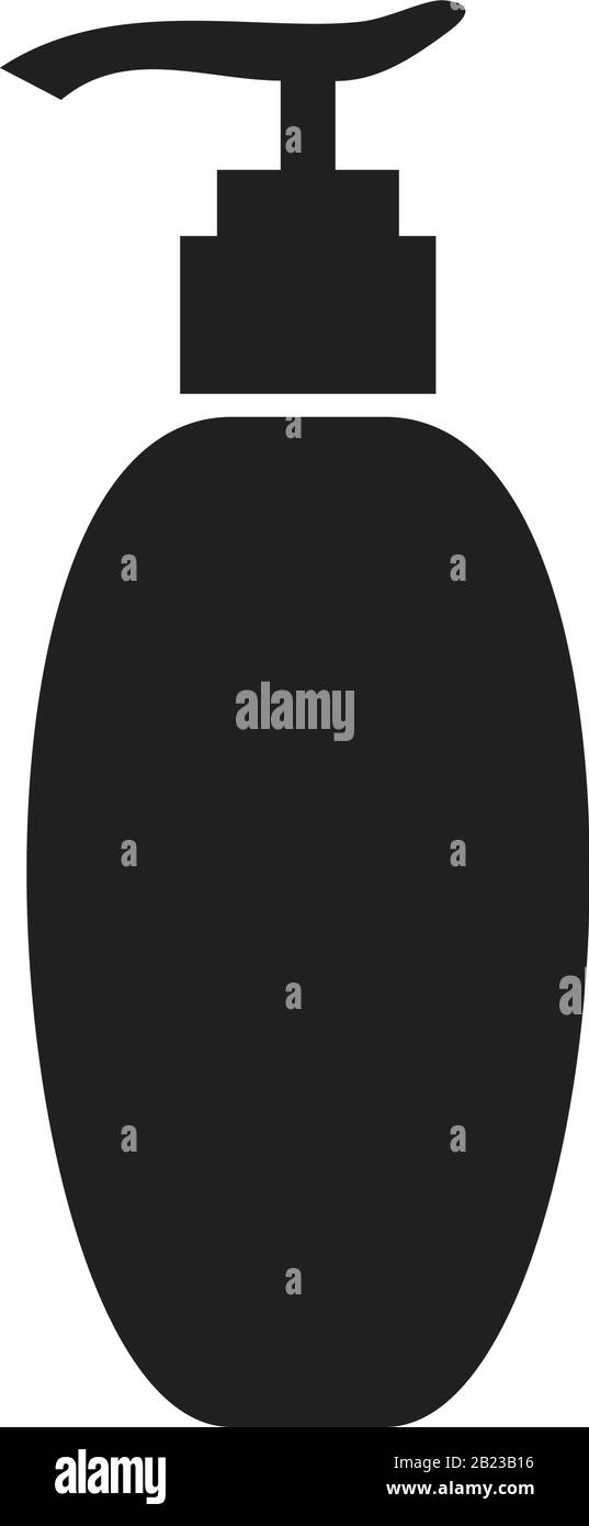 Gel-, Schaum- oder Flüssigseifenspender Pumpe Kunststoffflasche, Vector Icon Vorlage schwarz Farbe editierbar. Flasche aus Pumpenkunststoff, Symbol für Vektorsymbol Flat Vector Stock Vektor