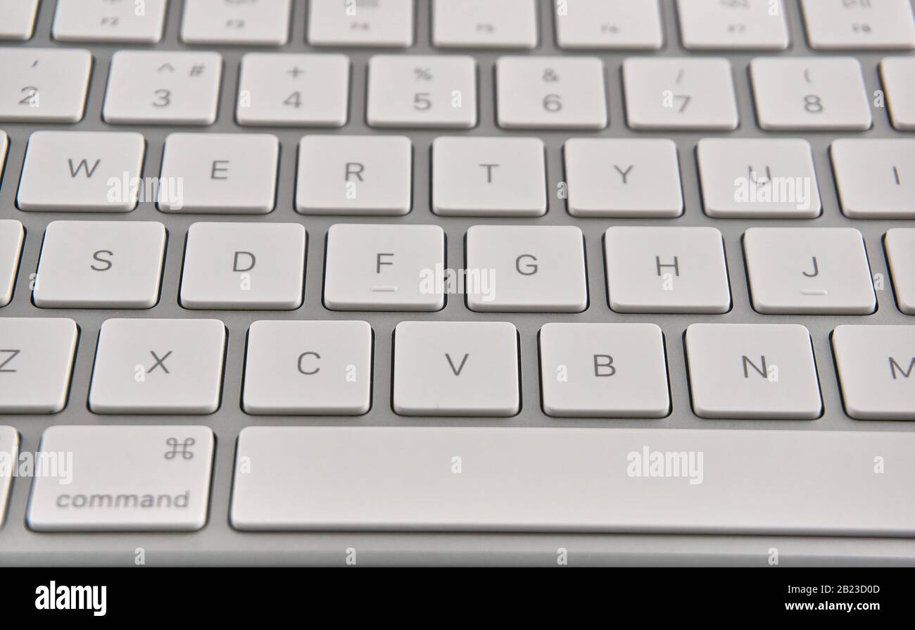 Teil einer Tastatur, in der Nähe einer Planaufnahme Stockfoto