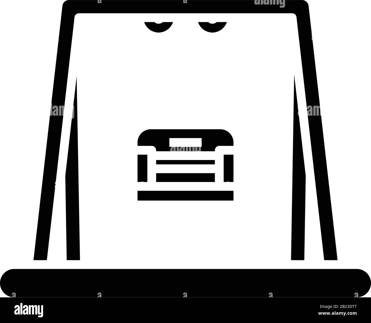 Gartenswing Black Icon, Konzeptabbildung, Vektor-Flat-Symbol, Glyph-Zeichen. Stock Vektor