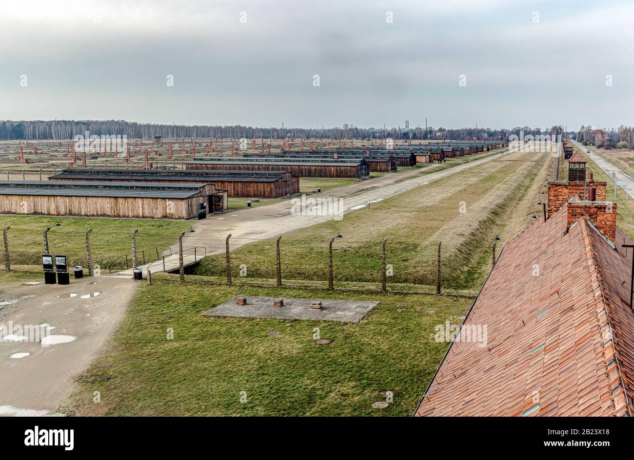 Auschwitz - Birkenau-Museum und Denkmal der Nazi-Todeslager des zweiten Weltkriegs Stockfoto