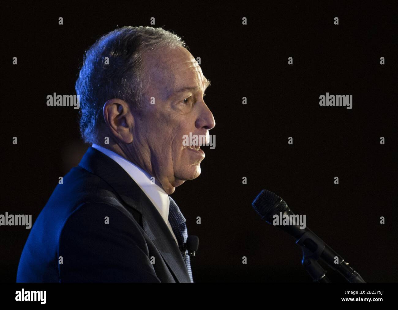 Virginia, USA. Februar 2020. Der demokratische Präsidentschaftskandidat Mike Bloomberg spricht bei einer Wahlkampfveranstaltung in McClean, Virginia am Samstag, 29. Februar 2020. Foto von Kevin Dietsch/UPI Credit: UPI/Alamy Live News Stockfoto